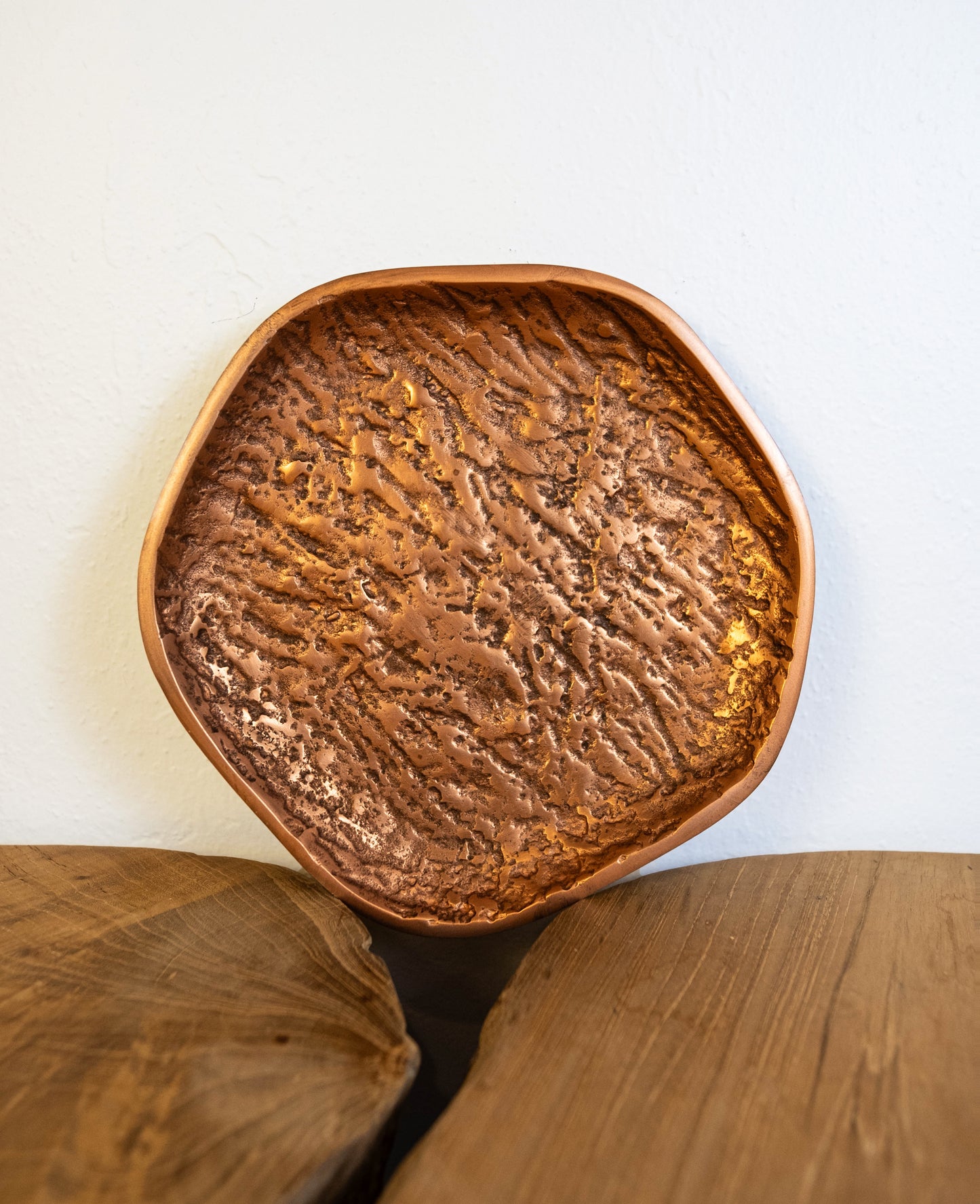 Yosemite Handcrafted Textured Copper Large Decorative Plate
