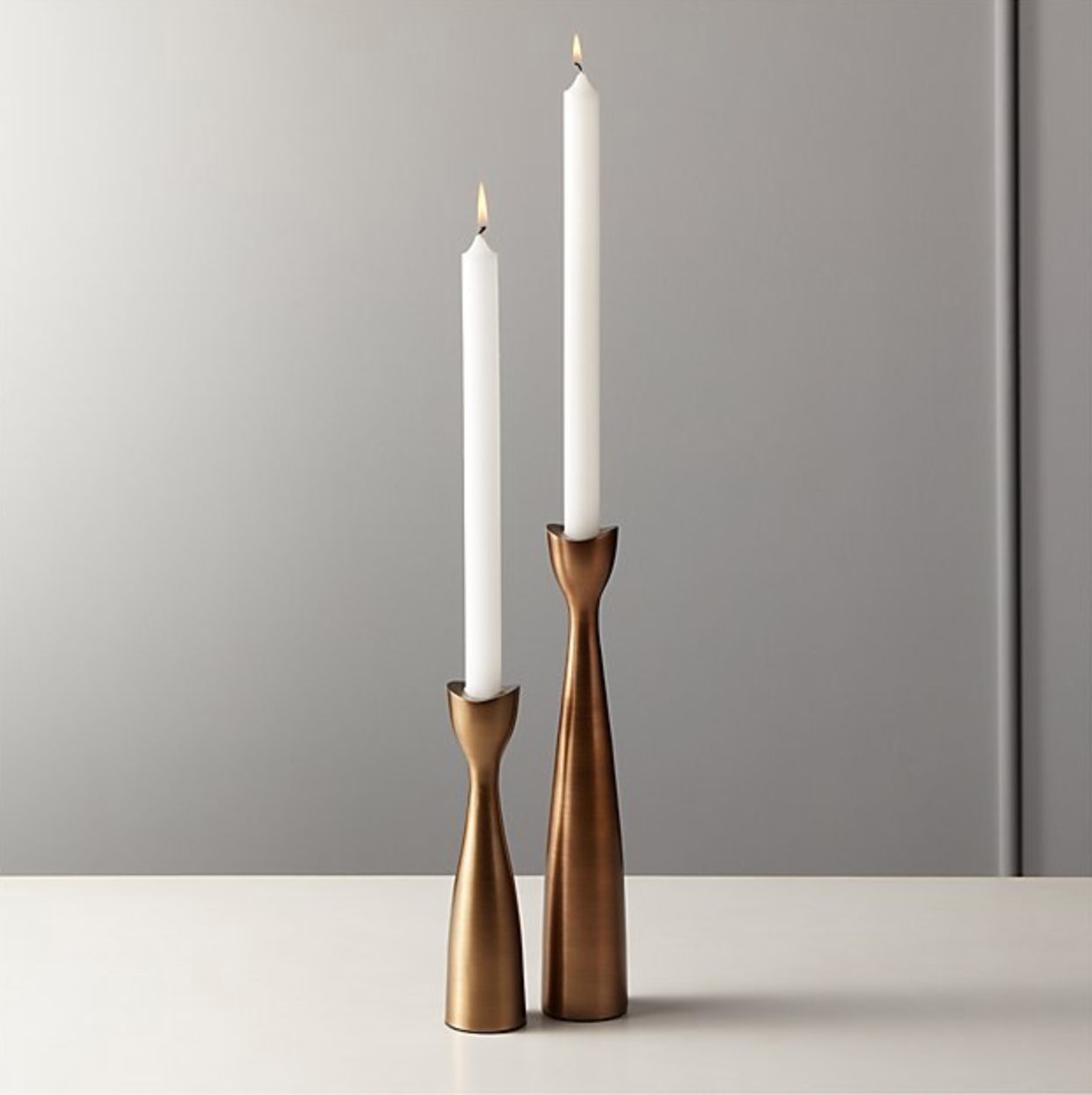 Bronze taper candle holder