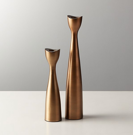 Bronze taper candle holder