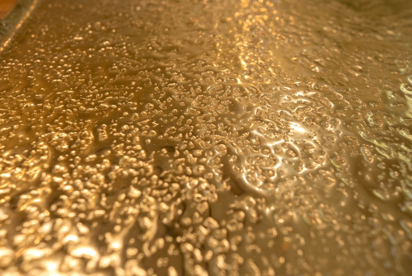 Big Sur Handcrafted Gold Textured Serving Tray
