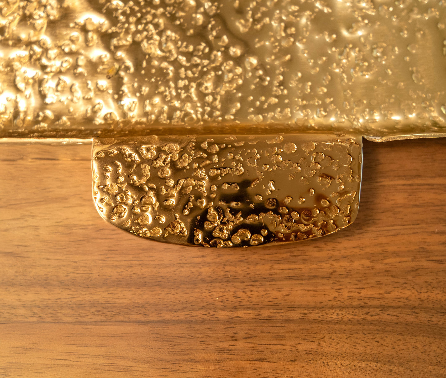 Big Sur Handcrafted Gold Textured Serving Tray