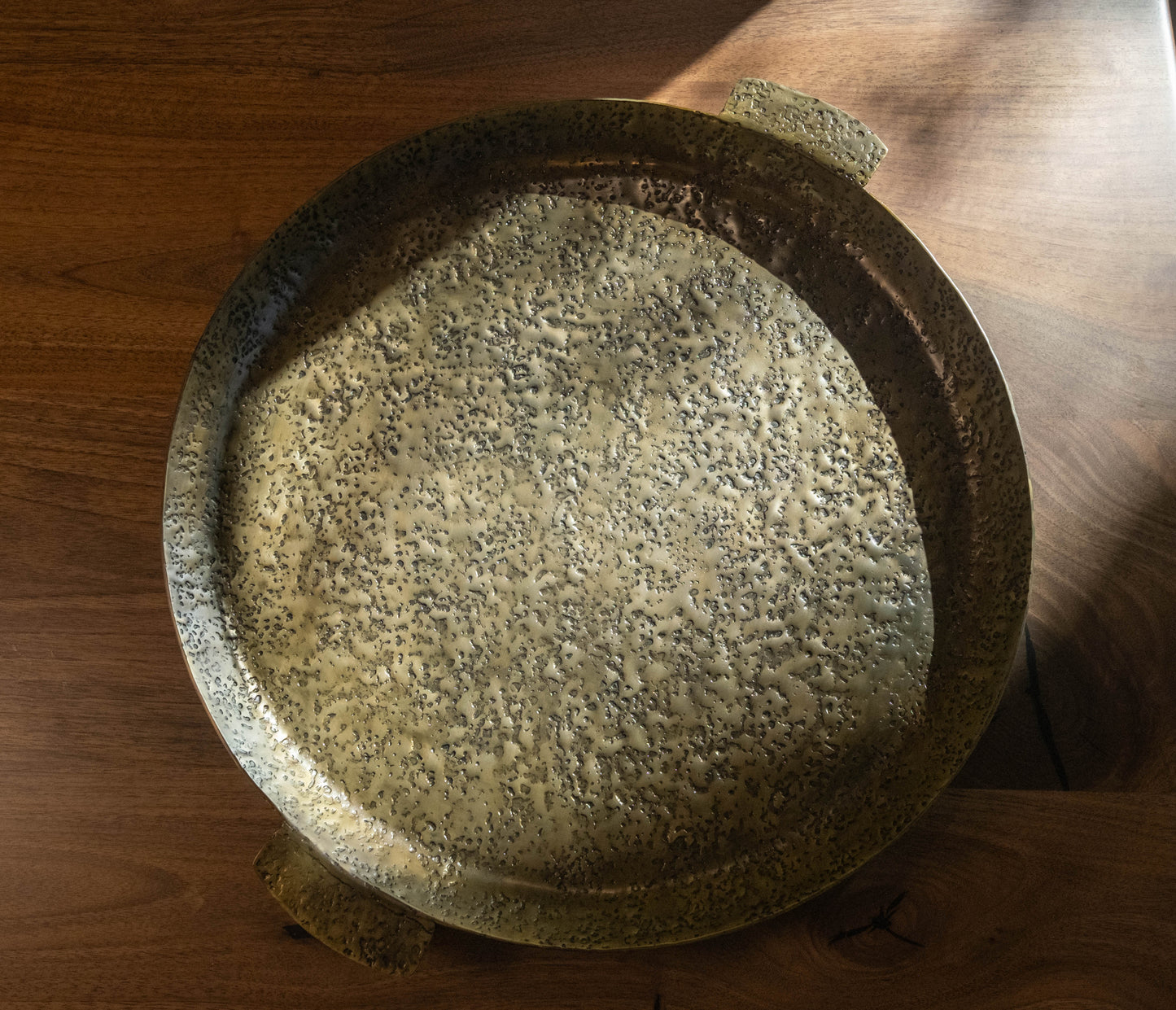Big Sur Handcrafted Antique Brass Textured Tray