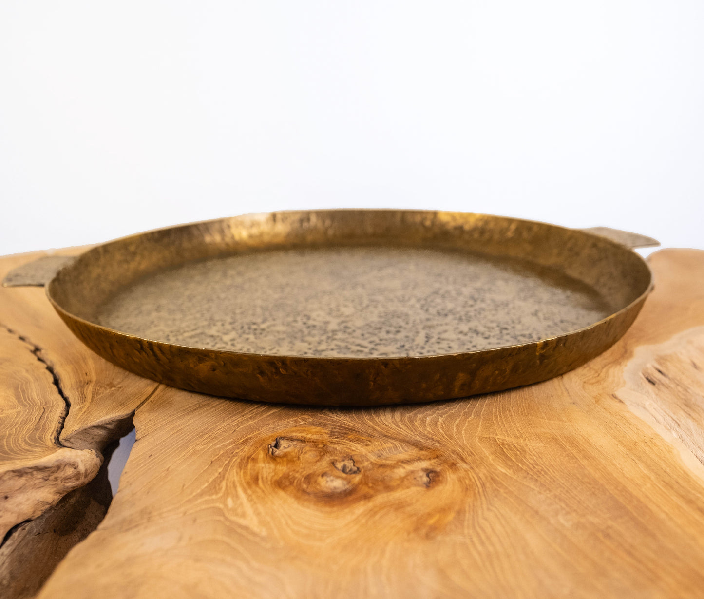Big Sur Handcrafted Antique Brass Textured Tray
