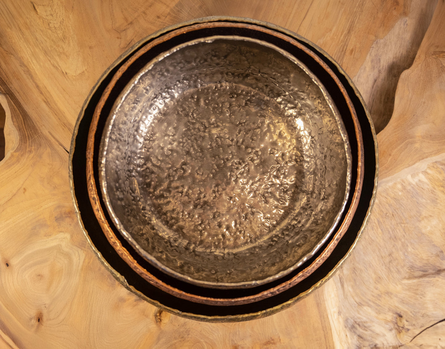 Big Sur Handcrafted Gunmetal Textured Bowl