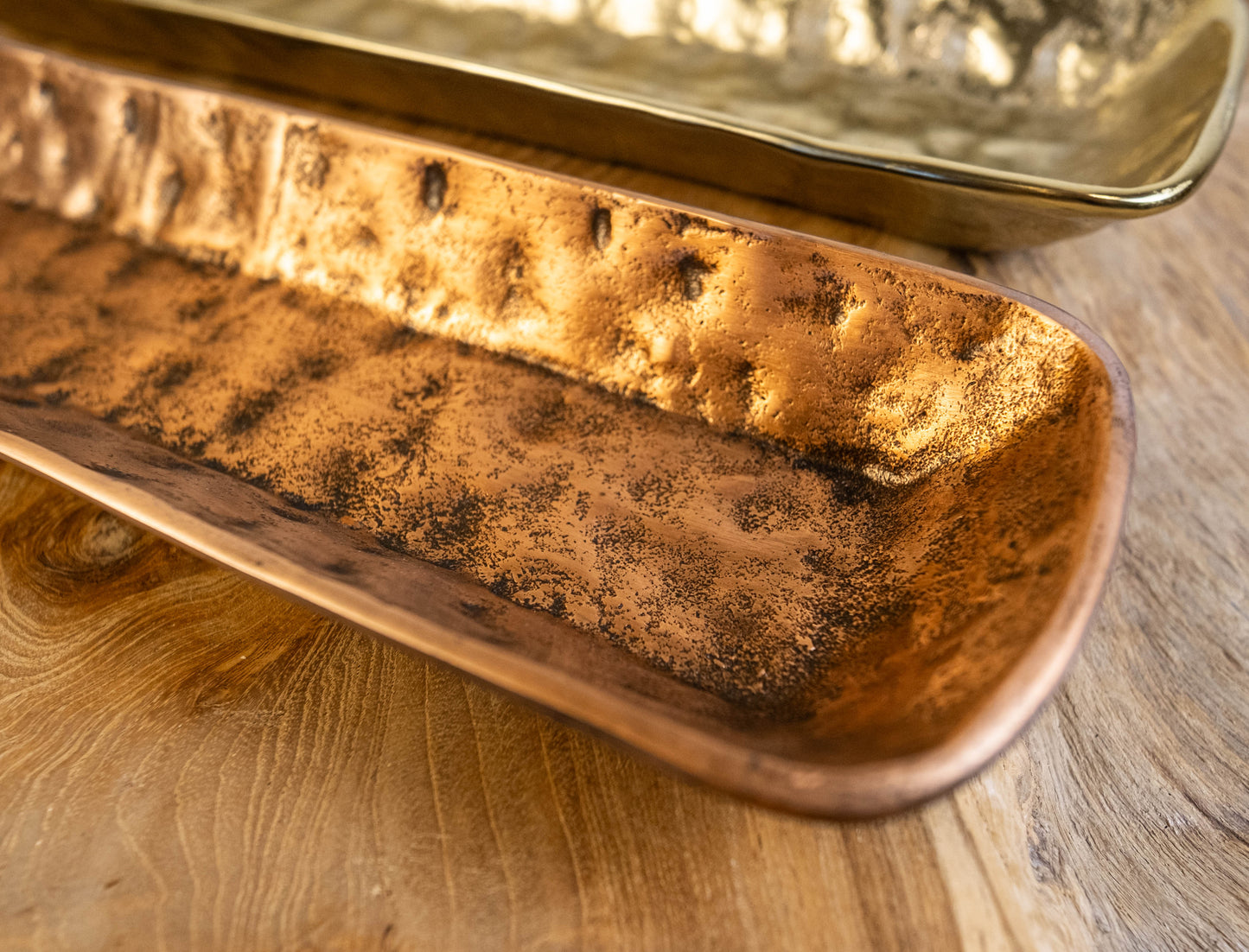 Half Moon Bay Handcrafted Textured Long Trays ( Set of 3)