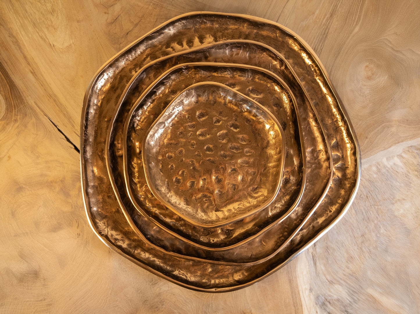 Half Moon Bay Set of Nested Hammered Metal Bowls ( Set of 4)