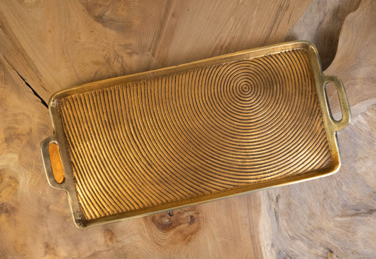 Half Moon Bay Handcrafted Gold Rectangular Serving Tray