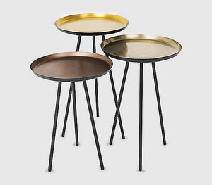 Hand beaten bronze stainless steel table