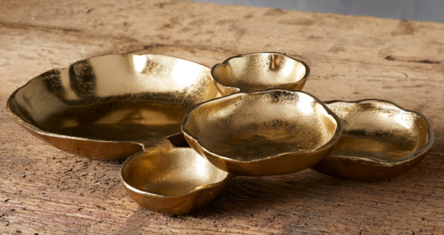 Unique shaped attached bowls