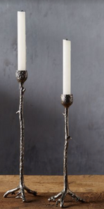 Sleek tree branch candle holder