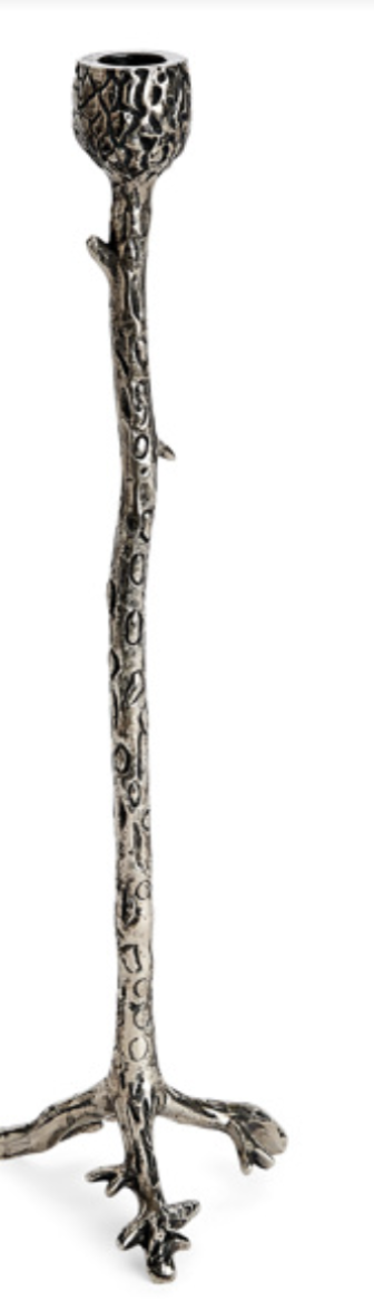 Sleek tree branch candle holder