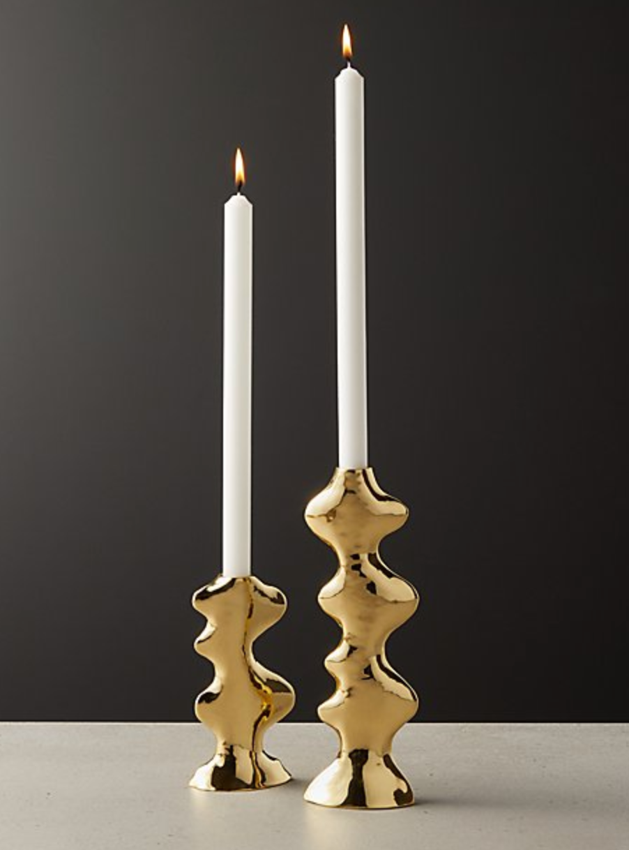 Wave-y candle holders set of 2