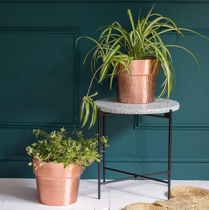Copper hand hammered planter