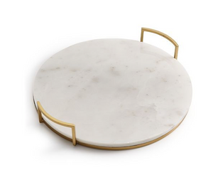 Marble & Brass Round Platter