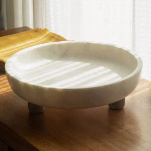 Selene marble bowl with wooden legs